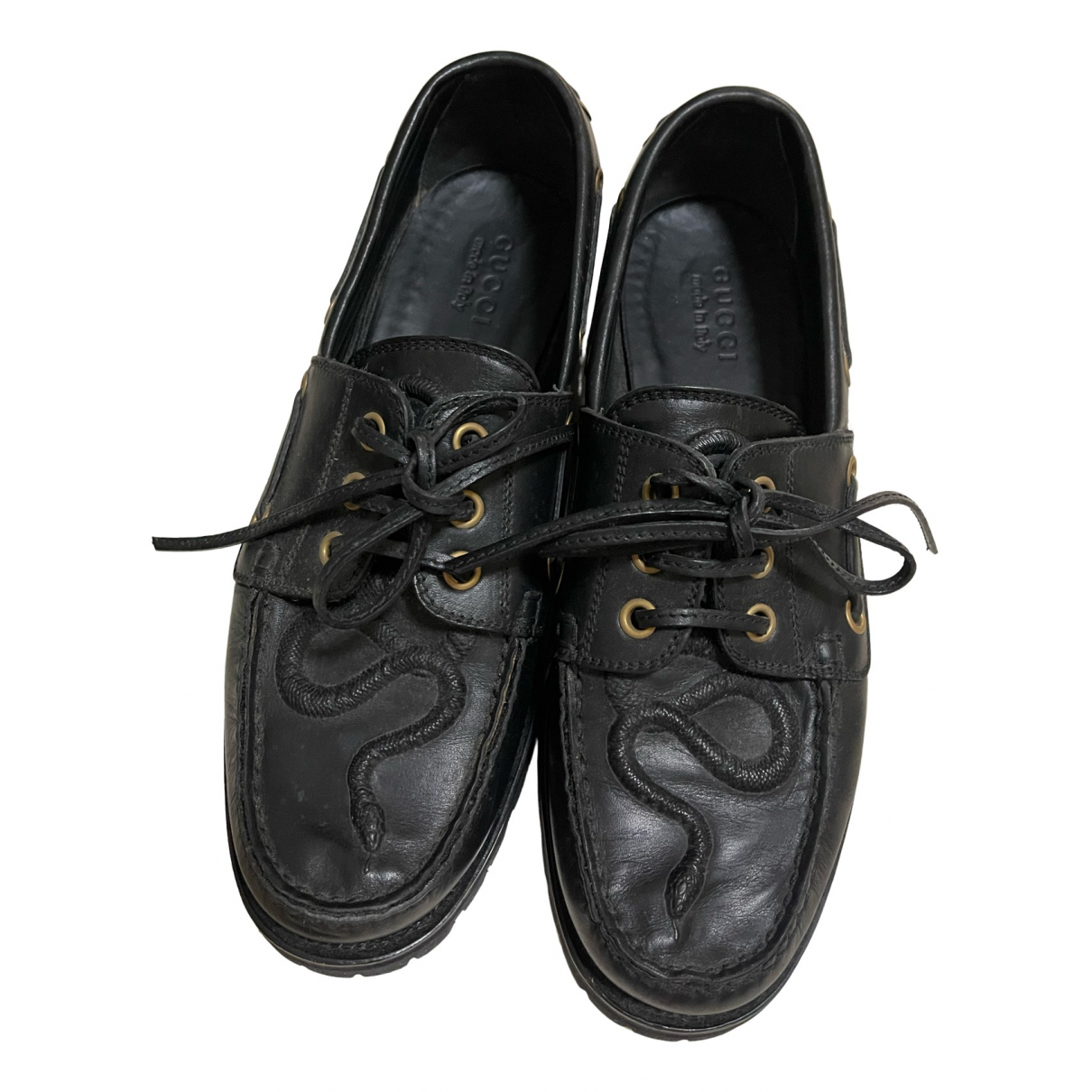 Queercore leather lace ups Gucci Black 